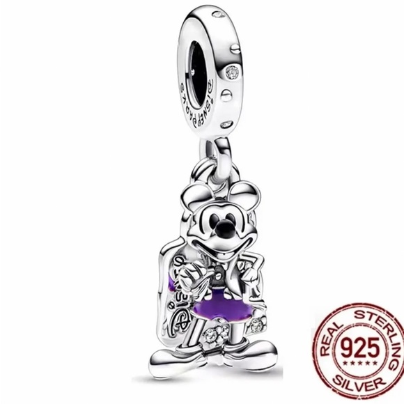 NWOT Disney Mickey Mouse 100th Celebration Dangle Charm Sterling Silver 925 - Picture 2 of 11